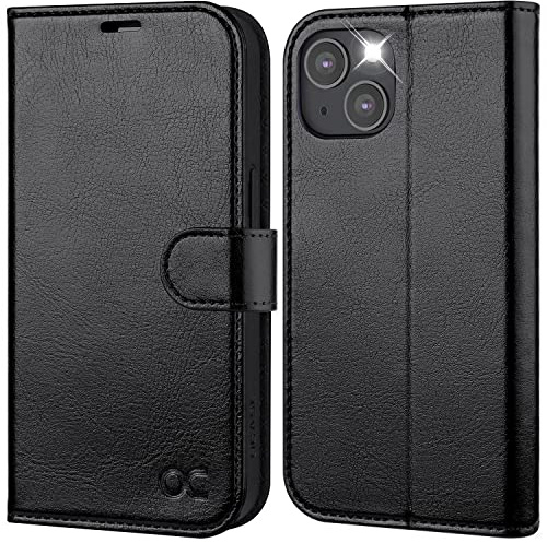 OCASE Etui Coque iPhone 14, Antichoc TPU Housse iPhone 14 Cuir PU Portefeuille Etui [RFID Blocage] [Béquille] [Fentes pour Cartes] Coque pour iPhone 14 (6,1 Pouces) - Noir