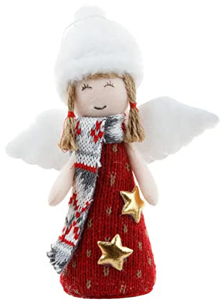 Engel Ornamente Weihnachtsengel Puppe hängende Dekorationen Weihnachtsbaum Dekorationen niedliche Engel Puppe Anhänger Weihnachten Ornamente für Weihnachten Für Inhalt Frühling (Red, One Size)