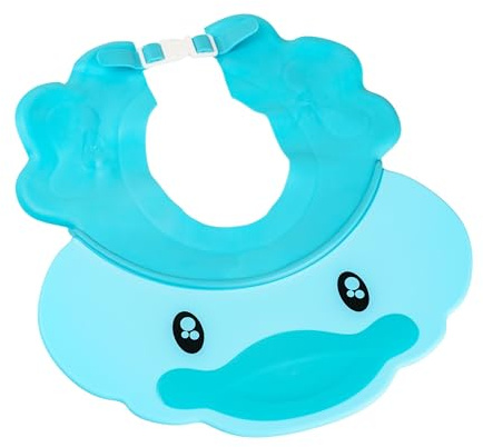 Protezione regolabile per occhi e orecchie, 1 pezzo, blu, protezione morbida per shampoo per bambini e adulti, cuffia per doccia per bambini, cuffia per shampoo per bambini