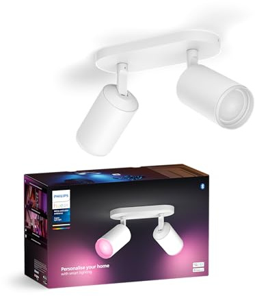 Philips Hue White & Color Ambiance Fugato Spot 2 flg. weiß 2x350lm, dimmbar, 16 Mio. Farben, steuerbar via App, kompatibel mit Amazon Alexa (Echo, Echo Dot)