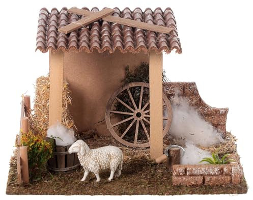 Holyart Stalla del tosatore per presepe 8 cm 15x20x15cm