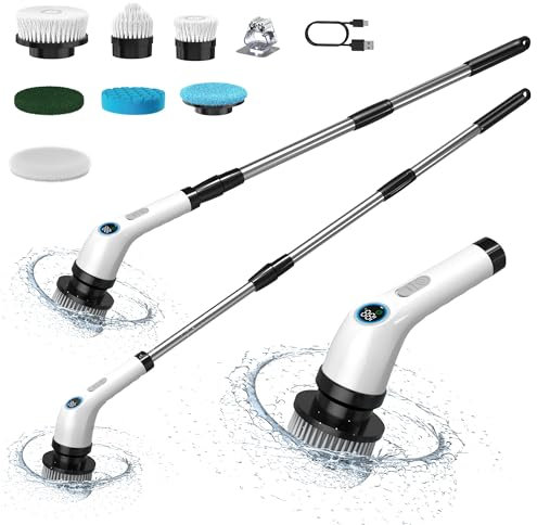Cepillo de Limpieza eléctrico para el hogar – Hogar Electric Spin Scrubber inalámbrico con batería – Cepillo de Limpieza eléctrico para baño – Fregadero Terraza – Cepillo de Limpieza eléctrico Spin –