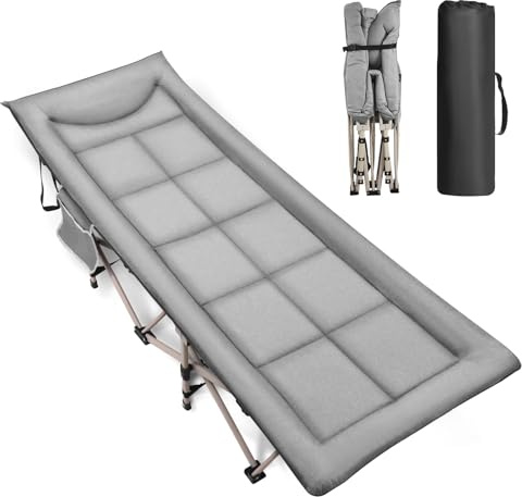 LeadGoods Letto da campeggio pieghevole, extra largo, pieghevole, fino a 200 kg, pieghevole, pieghevole, leggero, per viaggi, interni ed esterni, spiaggia e giardino