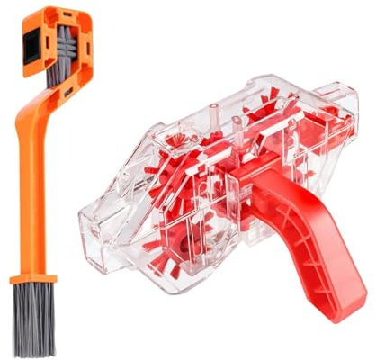 FOVNOT Bike Chain Cleaner Tool, with Brushes, for 6-12 Speed Bikes | Universal Scrubber Kit, Clear View Design, for Road, Mountain, MTB Bicycles