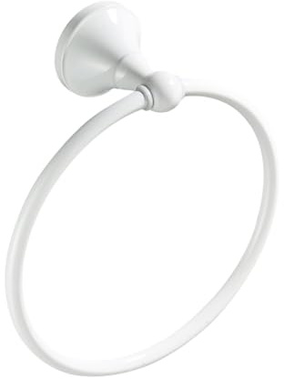 Angoily Anneau Porte-Serviettes Suspendu Rond en Cuivre Blanc Pratique pour Décoration Salle de Bain Style Ancien et Élégant