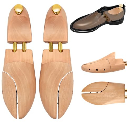 Zorplex Tendicascarpe in Legno di Pino per Uomo e Donna, Modellatore e Allargatore per Scarpe, Mantiene la Forma e Prolunga la Durata, 1 Paio di Tendiscarpe di Alta Qualità (41-42)