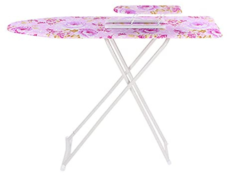 Strykbräda i full storlek, 102 cm kompakt kraftig strykbräda vikbar hushållsjärnbrädor platsbesparande järnbrädor med värmebeständigt skydd halkskydd fötter justerbar höjd (rosa 80 cm)