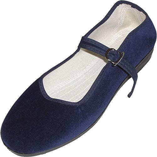 China-Samtschuhe, Größe 34, Blau
