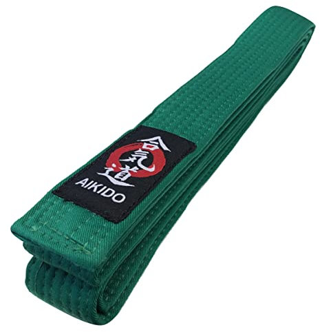 Budodrake Aikidogürtel mit Aikido-Label grün (300)