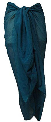 MSZSA 100% Cotton Extra Large Plus Size 200 x 110cm Sarong Beach Pareo Dress Wrap Swimwear Cover (Teal)