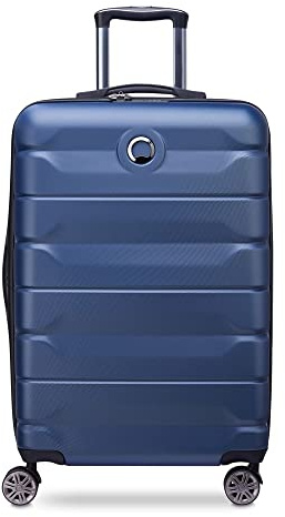 DELSEY Paris - AIR Armour - Valise Moyenne Rigide Extensible - 68x44x32 cm - 77 litres - L - Bleu Nuit