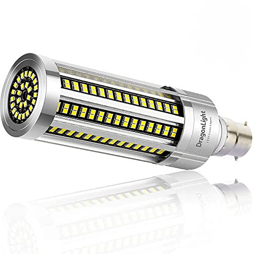 DragonLight B22 Bayonet Cap 60W Corn LED Light Bulb Fanless(500 Watt Equivalent) - 6000K Daylight 7,200 Lumens Super Bright LED Lamp for Residential and Commercial Ceiling Lighting