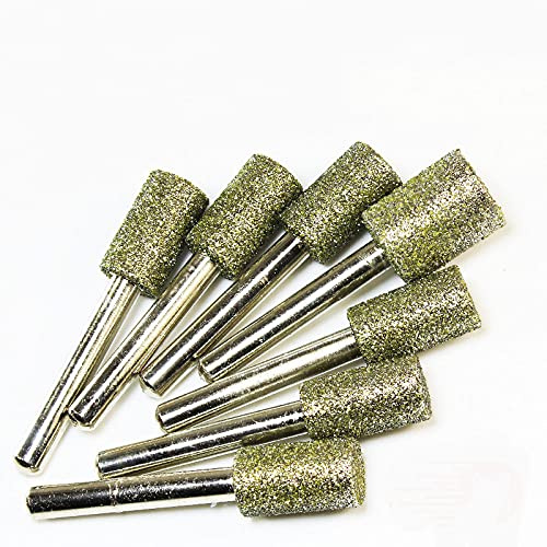 1 Pc Diamond Coated Cylindrical Burr Chainsaw Sharpeners Jade Agate Carving Grinding 46 Grit Shank Diameter Graphite Rod Polished,6x10 cylinder