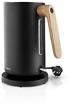 EVA SOLO | Wasserkocher 1,5 L Nordic Kitchen | 100% tropffrei | 360 Grad drehbar | Pulverbesichtetem Edelstahl | 220/240 V | 50/60 HZ | 1850 2200 Watt | Schwarz [Energieklasse A]