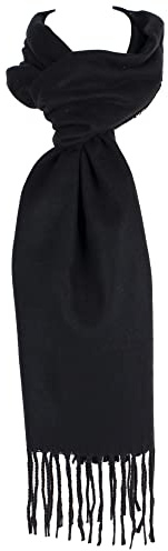 Hat To Socks Sciarpa Invernale Classica Unisex Tinta Unita - Morbida e Calda Stola per Uomo e Donna (Nero)