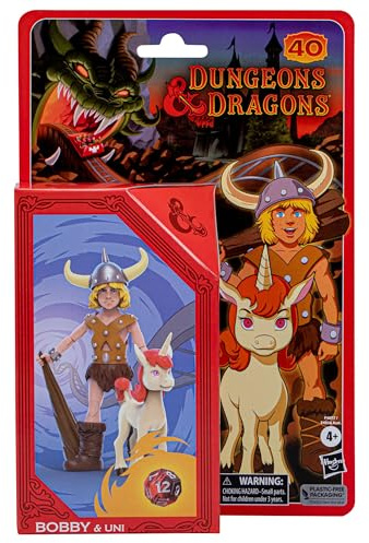 Dungeons & Dragons - Dungeons & Dragons Figuras de acción Cartoon Classics de Bobby & Uni a escala de 6 pulgadas, paquete de 2 juguetes de D&D, multicolor