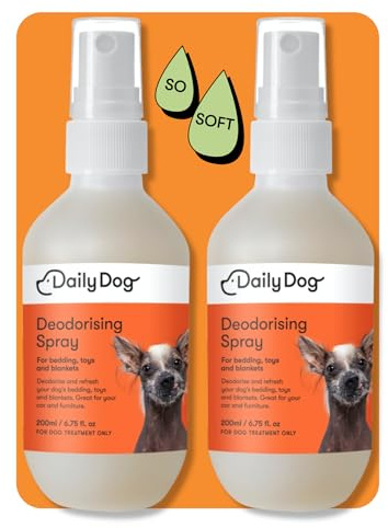 Daily Dog Deodorizing Spray - Pet Odor Spray for Home, Dog & Cat Bedding, Toys, Blankets - 200ml (bundle of 2)