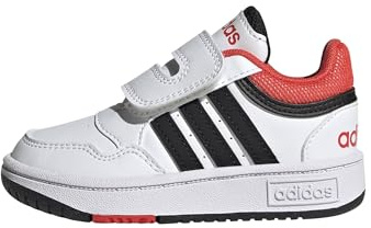 adidas Hoops Shoes, Zapatilla de deporte Unisex niños, Cloud White Core Black Bright Red, 26 1/2 EU