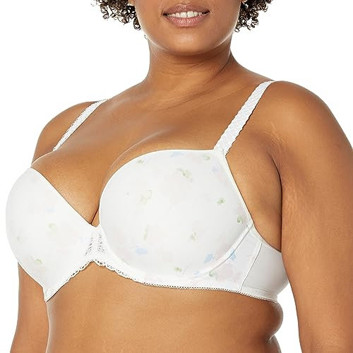 Freya Women's Daydreaming Underwire Molded Plunge T-Shirt Bra, Opaque, Flora White, 30E