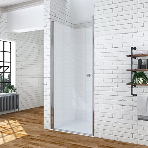 Duschtür in Nische 69-71,5 cm rahmenlose Pendeltür Dusche Duschwand Glas Duschabtrennnung barrierefreie Nischentür innen und außen öffnen Echtglas Klarglas 6 mm mit Lotus-Effekt Nanobeschichtung