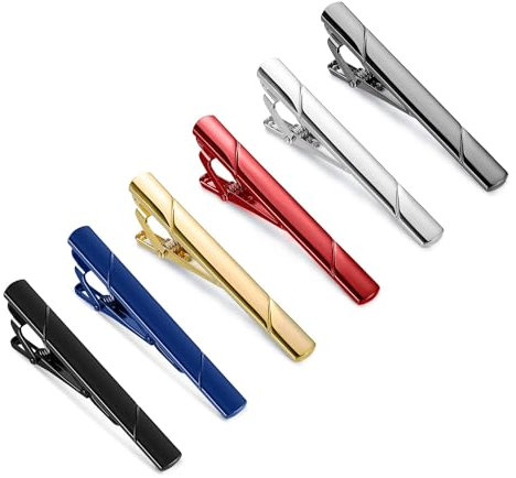 YADOCA 6 Pcs Krawattenklammer Set für Herren Männer Kupfer Metall Hochzeit Klassisch Krawattennadel Bar Clip Hochzeit Geschäft mit Geschenkbox