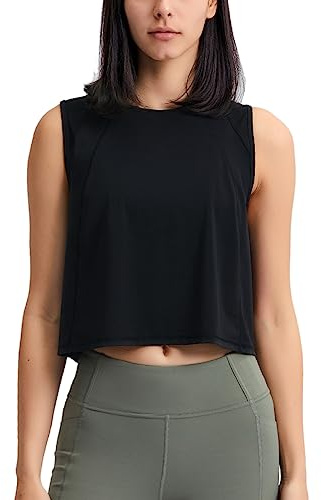 Hanyomo Femmes Yoga Entraînement Débardeurs Aptitude Musculation Gilet court Athlétique Chemises sans manches