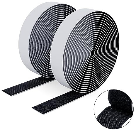SUTOUG Cinta Autoadhesiva Extra Fuerte - 16 mm× 3 m Cinta de autoadhesiva de doble cara para interior y exterior - Doble cara - negro