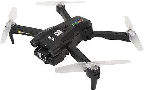 Drone RC Pieghevole con Luce LED Doppia Fotocamera HD Zoom 50x Evitamento Intelligente degli Ostacoli per Adulti Bambini Principianti, Drone Quadricottero RC Pieghevole