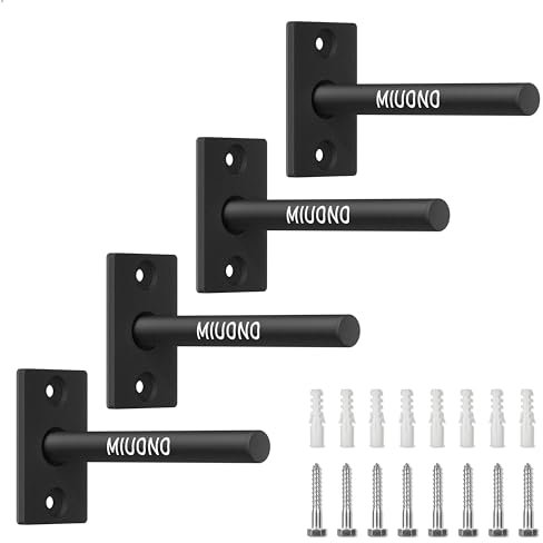 MIUONO Hantelscheibenständer, Wandhalterung, Hantelscheibenhalter für 2,5 cm große Platten, 4 Stück Gewichtsaufbewahrungsregale für Zuhause, Fitnessstudio, Organizer