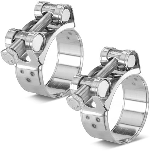 Poppstar 2 piezas Abrazaderas de perno articulado de acero inoxidable, rango de sujeción 40-43 mm, ancho de banda 20 mm, W4