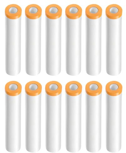 QUARKZMAN 12 Rollos de Película de Enmascarar Pre-Cintada 94.5 x65.6Ft Cinta y Cubierta de Plástico para Pintores con Cinta Lámina de Plástico para Cubrir Pintura de Automóviles