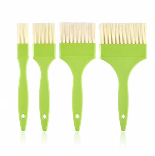 Pennello da Cucina, 4 Pezzi Pennelli per Pasticceria Olio Pennello per Alimenti Burro Salsa Liquido per le Uova Spazzola Barbecue Accessori