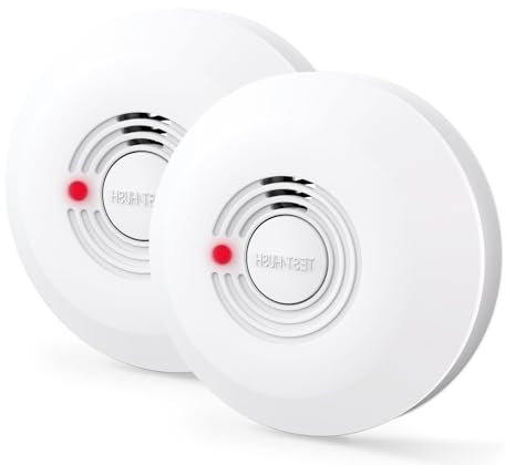 ZYTA Rauchmelder 10 Jahre Batterie, Feuermelder für den Heimgebrauch, LED-Indikator Große Test-/Stille-Taste, EN 14604 Norm (2-Pack)