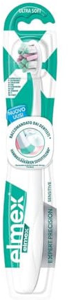 elmex spazzolino manuale Expert Precision Sensitive|Ultra soft| Denti sensibili | Pulizia profonda e delicata |Migliore distribuzione della pressione nelle aree sensibili |pulisce in profondità