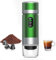 Tragbare outin espressomaschine Kaffeemaschine, 3-in-1 Reisekaffeemaschine, Elektrische Heizung, Wiederaufladbare 12V Kaffeemaschine, Kompatibel mit Espressokapseln und gemahlenem Kaffee (Grün)