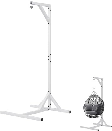 QLS Fauteuil suspendu en acier avec crochets - 212 cm - Stable - Charge maximale : 100 kg - Pour l'extérieur - Blanc
