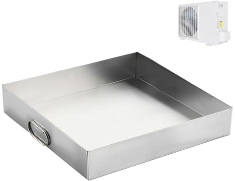 Bandeja de Goteo de Acero Inoxidable para Lavadora, Bandeja de Goteo Portátil para Aire Acondicionado, para Protección de Suelos, Compacta Sin Orificios(60x60x5cm)