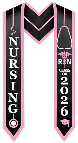KEWUFD Nursing Graduation Stole Class of 2026 Nursing School Graduation Sash for Girl