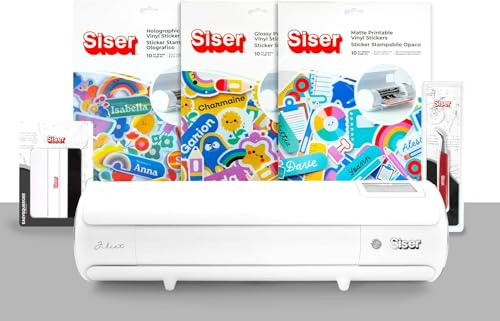 Siser Juliet - Paquete Print&Cut – Plotter de corte profesional de alta precisión con pegatinas imprimibles, espátula y pinzas – Ideal para pegatinas, etiquetas y manualidades