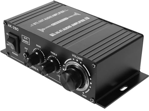 SOLUSTRE Mini Amplificatore per Altoparlanti Portatile 12v Piccolo Amplificatore Audio per Auto e Moto -fi Compatto per Mp3 e Uso Domestico per Progetti di Ingegneria