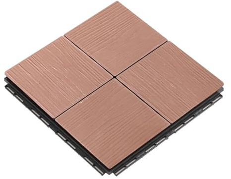 Losas y tablones de tarima sintética, Azulejos De Terraza Entrelazados De Madera Madera De Café 6/7 Piezas(Wood,6 Pcs)