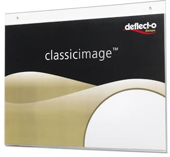 Deflect-o 48000 - Soporte para cartel (A3, apaisado, perforado para fijación en pared), transparente, 42.4 x 33.2 x 1.7 cm