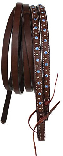 CHALLENGER Horse Western 66RT22RB Spaltleder-Zügel, Blau, 2,1 m