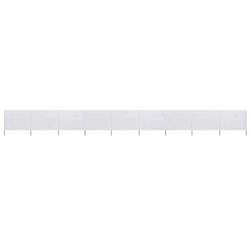vidaXL Paravent 9 Panneaux Ecran de Plage Anti-Vent Abri de Plage Pare-Vue Coupe-Vent Camping Jardin Pliable Extérieur Tissu 1200x120 cm Blanc Sable