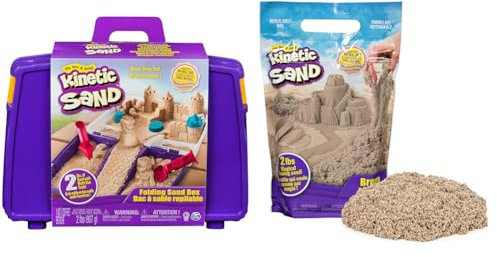 Kinetic Sand 6037447 - Sandspiel Koffer mit 907 g Sand 6053516-907 g Beutel braun