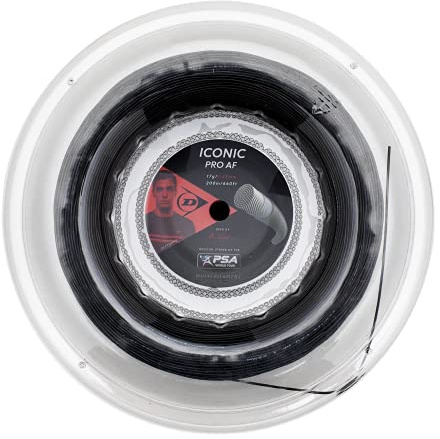 Dunlop Sports Iconic Pro AF Squash String, 17G, Black, 660' Reel