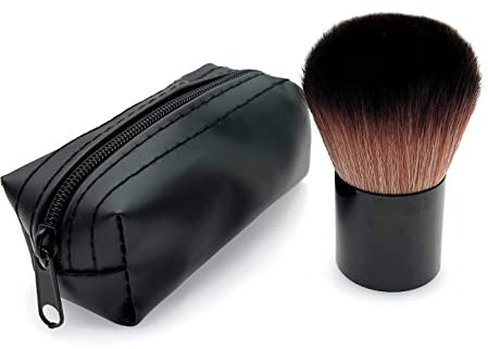 JZK Pinceau de maquillage professionnel doux pour le visage avec étui de rangement, pinceau surligneur pour blush, pinceau bronzant, pinceau pour le visage, pinceau pour joues et maquillage