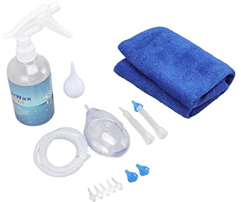 Zerodis Strumento per la Rimozione del Cerume, Kit per la Pulizia Dell'orecchio da 500 Ml con di Flaconi Spray per Rondelle Auricolari Professionali per Adulti e Bambini