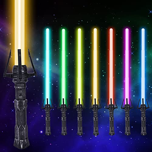 OSDUE Light Up Saber with Sound, 7 Color Retractable Lightsaber for Kids, LED Light Saber Sword Toy for Boys Kids Teenagers Gift Halloween Dress Up Parties, Fashion Cosplay Toy for Adults