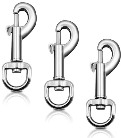 Karabinerhaken mit Drehgelenk, 3 Stück Robusten Schlüsselanhänger Karabiner für Hundeleine Stabil Abnehmbare Drehverschlüsse Schlüsselkarabiner, Multifunktion Schlüsselring